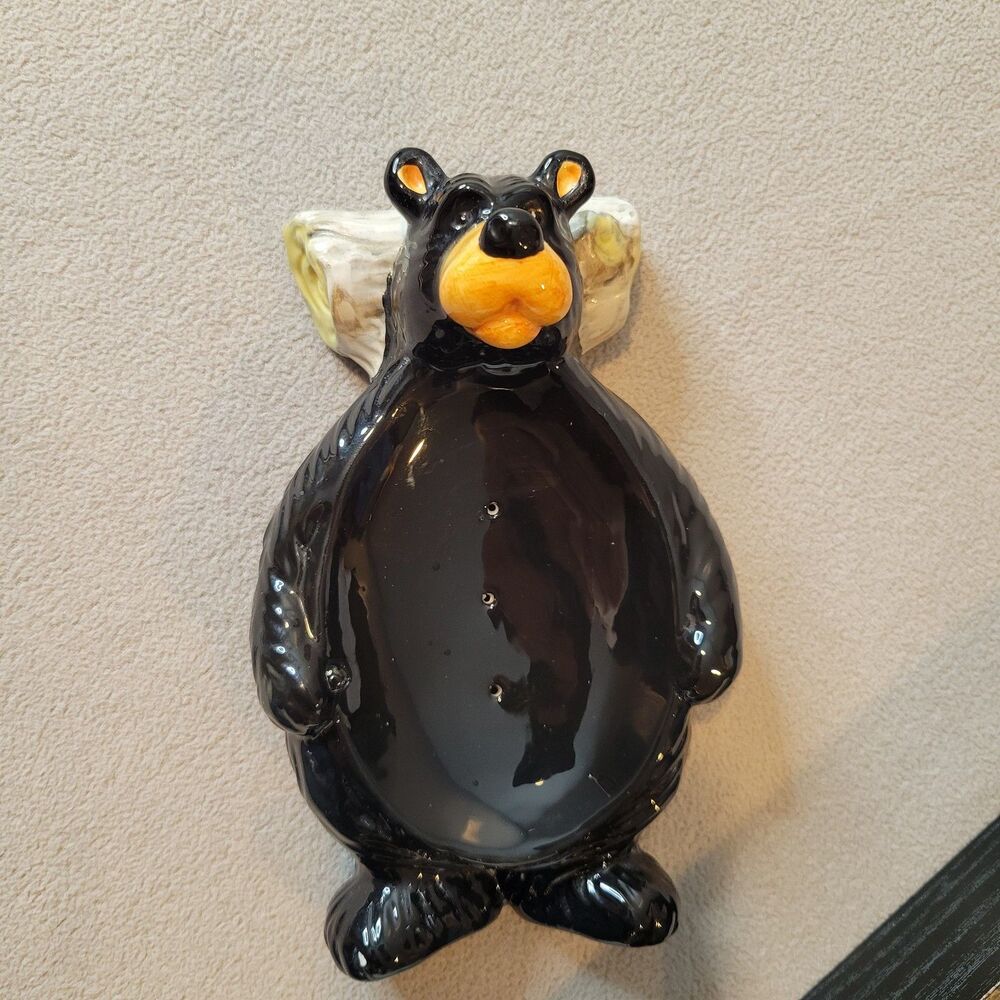 Bear Black Soap Bar Dispenser Vintage